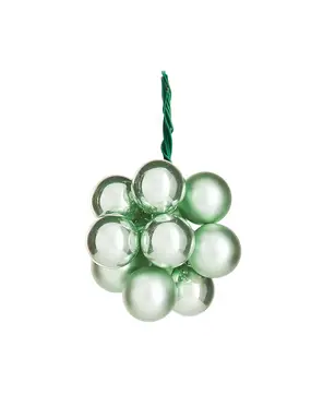 WeRChristmas Mint Green Glass Berry Cluster Baubles, 10 Pack
