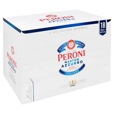 Peroni Nastro Azzurro Beer Lager Bottles 18x330ml