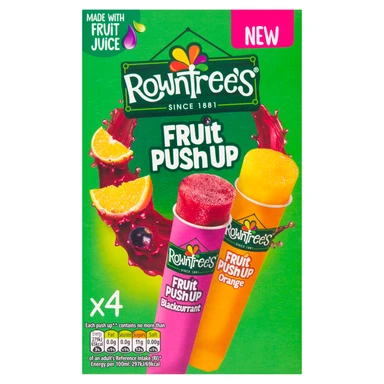 Rowntrees Fruit Pastille Push Ups Blackcurrant & Orange 4x90ml