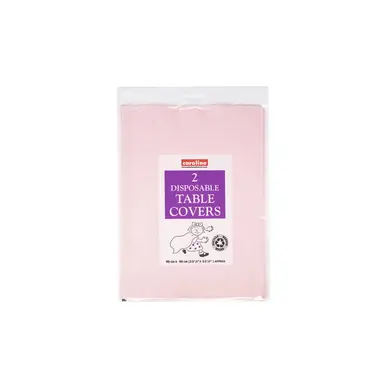 Caroline Tablecloth Paper Disposable Square Pink 90x90cm, Pack of 2
