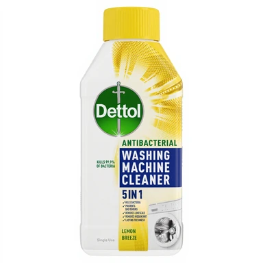 Dettol Washing Machine Cleaner, 5in1 Antibacterial, Lemon Breeze, 250ml