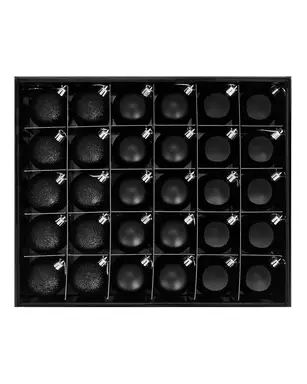 WeRChristmas Black Shatterproof Bauble, 50 Pack