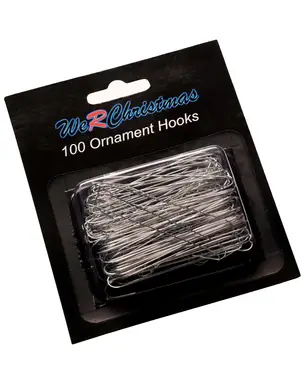 WeRChristmas Bauble Ornament Hooks, Silver, Pack of 100