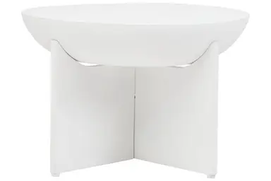 Fifty Five South Walsa Coffee Table Round Cross Base Mango Wood Whitewash