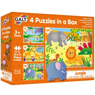 Galt 4 Puzzles in a Box Jungle Animal Jigsaw Puzzles for Kids