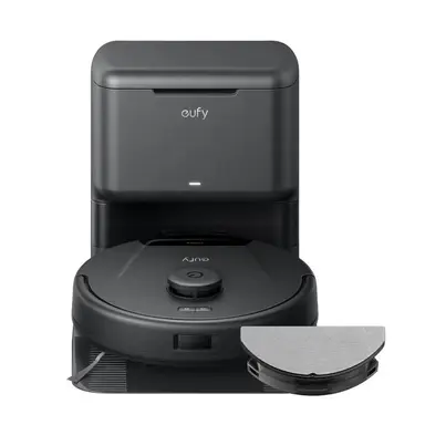 Eufy L60 Hybrid Robot Vacuum Cleaner with Mop and Self-Empty Station, Hair Detangling Technology, Up to 60 Days of Hands Free Cleaning, Ultra Strong 5,000 Pa Suction to Remove Hair, Dust, Mop Pad