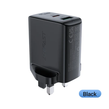 ACEFAST A8 PD32W Dual Port Charger(USB-C/ USB-A) - Black