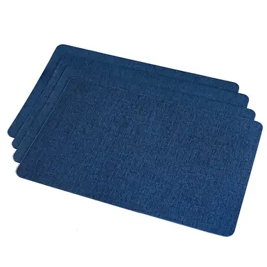 Placemats Heat Resistant Rectangle Navy 4pcs