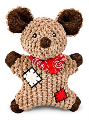Jollypaw by Trixie Maus mit Flicken, Stoff/Jute, 19 cm