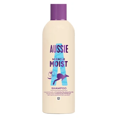 Aussie Miracle Moist Shampoo Moisture-Quenching Formula to Revive Dry Hair 250ml