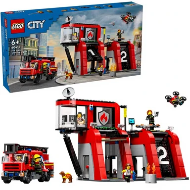 Lego 60414 City Feuerwache mit Feuerwehrwagen