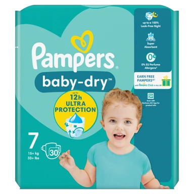 Pampers Baby-Dry Nappies Size 7 30 Pack