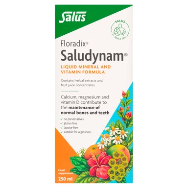 Floradix Saludynam Bone Support Liquid Calcium, Mineral & Vitamin Formula - 250ml