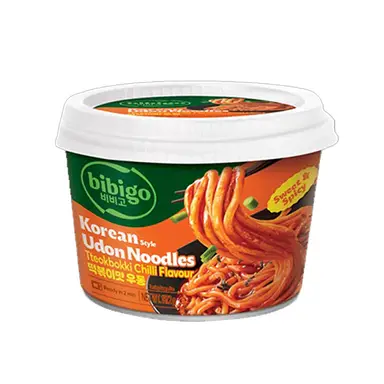 CJ Bibigo Korean Style Udon Noodles Tteokbokki Chili Flavour 187g 