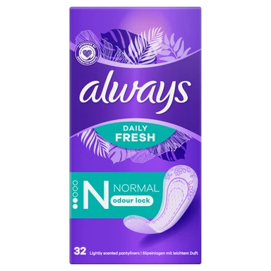 Always Daily Fresh Normal Panty Liners with Odour Lock 32 Pack