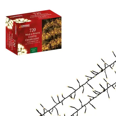 Christmas Workshop 720 LED Warm White Chaser Cluster Light