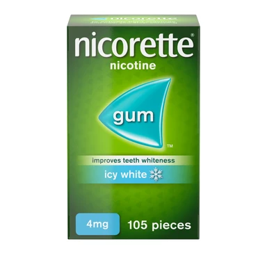 Nicorette Icy White 4mg Gum Quit Smoking Aid 105 Pieces