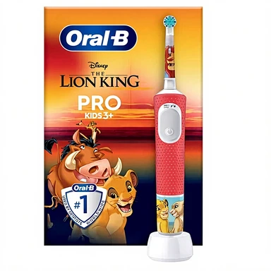 Oral-B Vitality PRO Kids Le Roi Lion - Brosse à dents électrique pour enfants avec minuterie 2 min - Design ludique