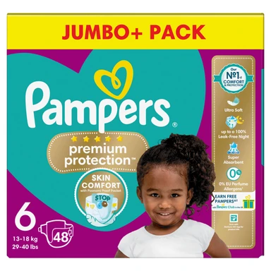 Pampers Premium Protection Nappies Size 6 48 Pack Jumbo+ Pack