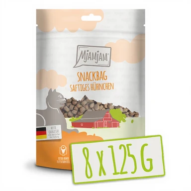 MjAMjAM - Sachets Snack - Poulet Succulent 125 g x 8