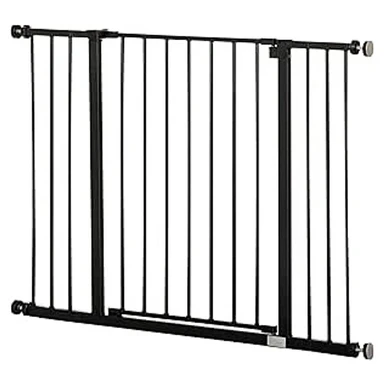 Deurgordijn met 10/15cm Verlenging Geen Boorgaten Traphekje 76-107cm Breed Zwart Staal