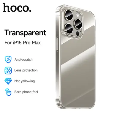 HOCO Light Series Transparent TPU Protective Phone Case iPhone 15 Pro Max Gold