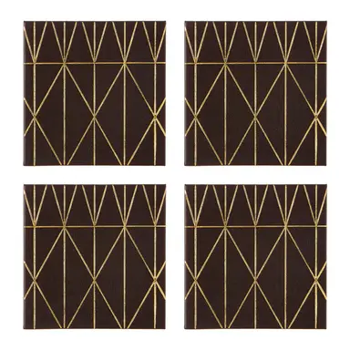 Maison by Premier Set of 4 Prism Black and Gold Coasters