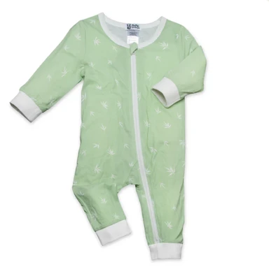Mama Bamboo Babygrow 6-9 Months Green Bamboo Print