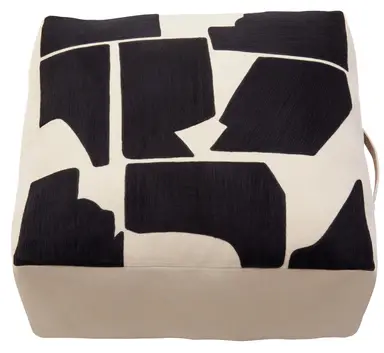 Bosie Floor Cushion Ozella Square Black/Natural