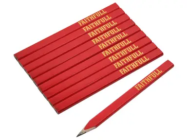 Faithful FSC Carpenters Pencils 10 Pack (Medium Graded Pencils)