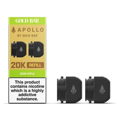 Gold Bar Apollo Prefilled Pod & Refill Sour Apple 20K Refill