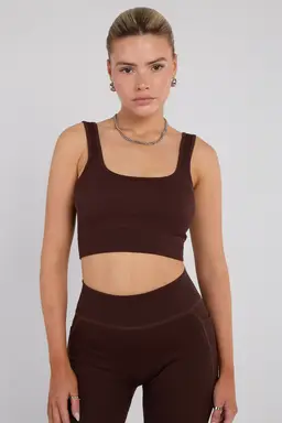 Third Avenue Seamless Fitness Bralette, Espresso Brown, M Size