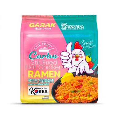 GARAK Carbo Roerbak Ramen Pittige Kipsmaak 145 g x 5 stuks