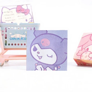 50 Blatt Cartoon-Haftnotizen (abnehmbar, für Schüler) – Schreibwaren, Lila