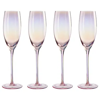Maison by Premier Frosted Deco Set Of 4 Champagne Glasses