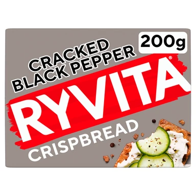 Ryvita Deli Cracked Black Pepper Rye Crispbread 5 Pack 200g