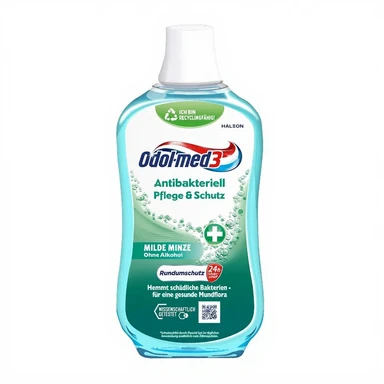 Odol-med3 Mundspülung Antibakterielle Pflege & Schutz Milde Minze 500 ml