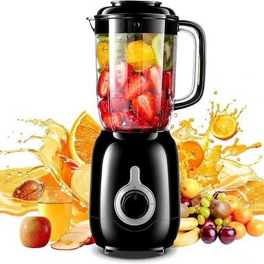 BEAR Table Blender LLJ-B12K1 1.2L 500W 2 Speed + Pulse Function 4 Stainless Steel Blades