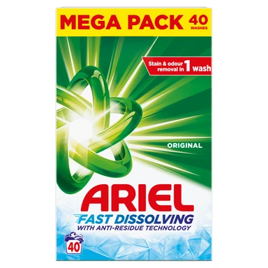 Ariel Fast Dissolving Washing Powder 2.2kg, 40 Washes, Original