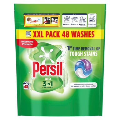 Persil 3in1 PODS, Washing Liquid Laundry Detergent Capsules, Bio, 48 Washes