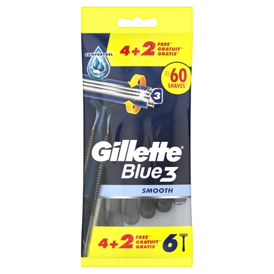 Gillette Blue3 Men's Disposable Razors 6 Count