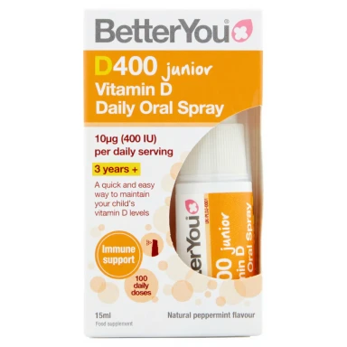 BetterYou Junior D400 Vitamin D Daily Oral Spray Natural Peppermint Flavour 15ml