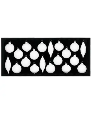 WeRChristmas White Glass Baubles, 20 Pack