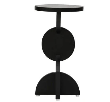 Fifty Five South Walsa Side Table Abstract Mango Wood Black
