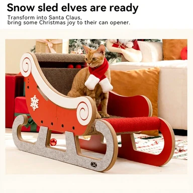 Coneko Christmas Snow Sled Cat Scratching Board