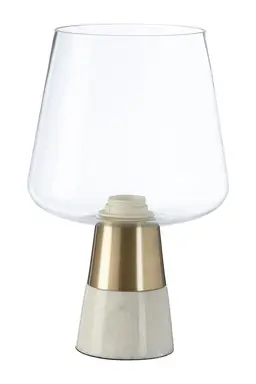 Interiors by Premier Table Lamp Sebah Marble Gold/White 33cm