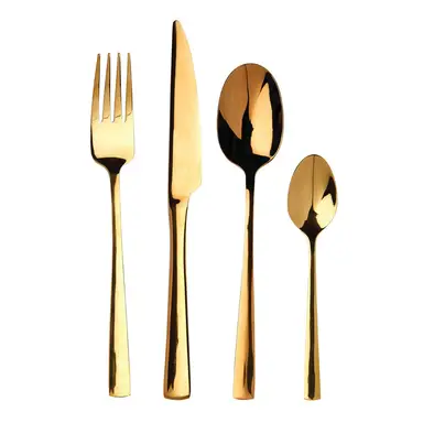 Interiors by Premier Glow 16 Piece Gold Cutlery Set