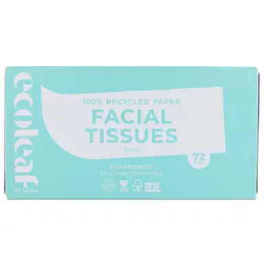 Ecoleaf by Suma Facial Tissue 72 Sheets 1 Flat Box