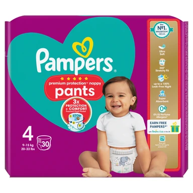 Pampers Premium Protection Nappy Pants Size 4 30 Pack