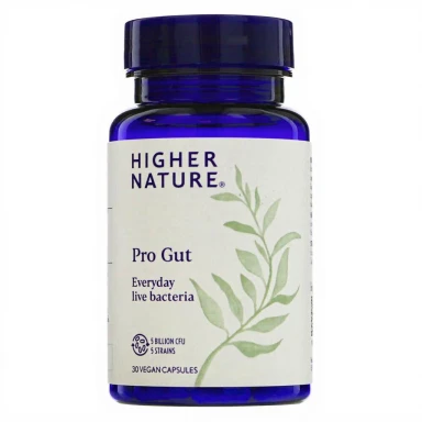 HIGHER NATURE - Pro-Gut - 5 Billion CFU From 5 Strains 30 Vegan Capsules